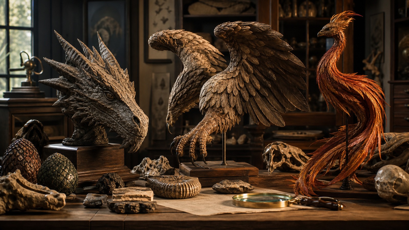 The Origins of Dragons, Griffins, and Phoenixes ultra realistic featured image